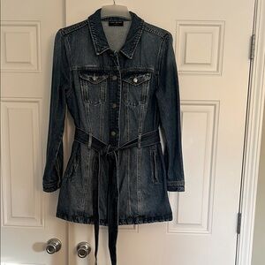 Lane Bryant Blue Jean Jacket with Belted Waist
